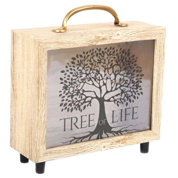 Tirelire valisette Tree of life 21 x 20 cm
