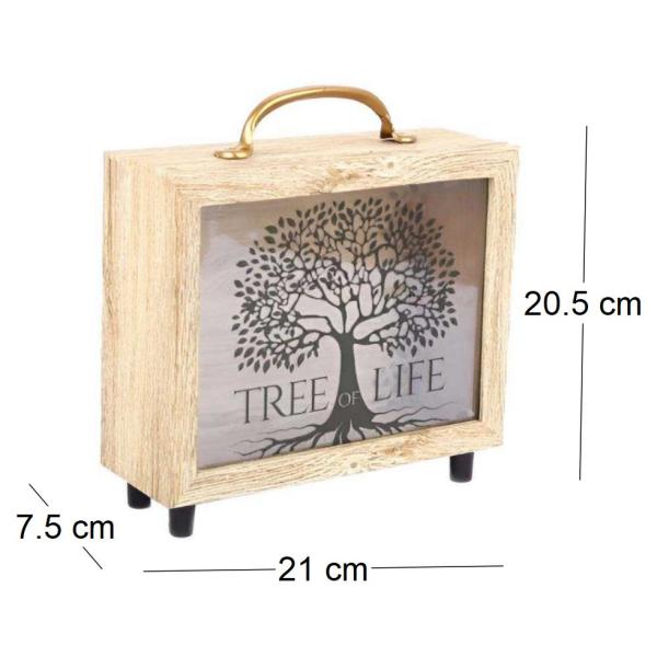 Tirelire valisette Tree of life 21 x 20 cm - SIF-0281