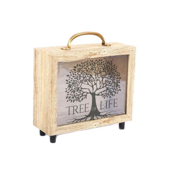 Tirelire valisette Tree of life 21 x 20 cm