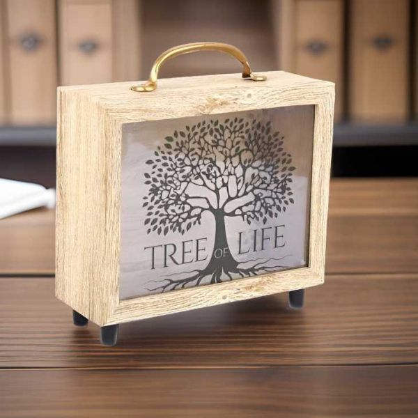 Tirelire valisette Tree of life 21 x 20 cm - SIL
