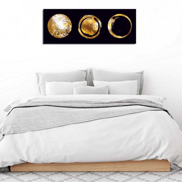Toile décorative Golden circle 30 x 80 cm - HANAH HOME