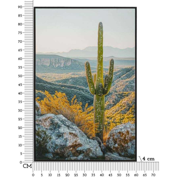 Toile décorative avec cadre Cactus 60 x 4 x 90 cm - MAU-0603