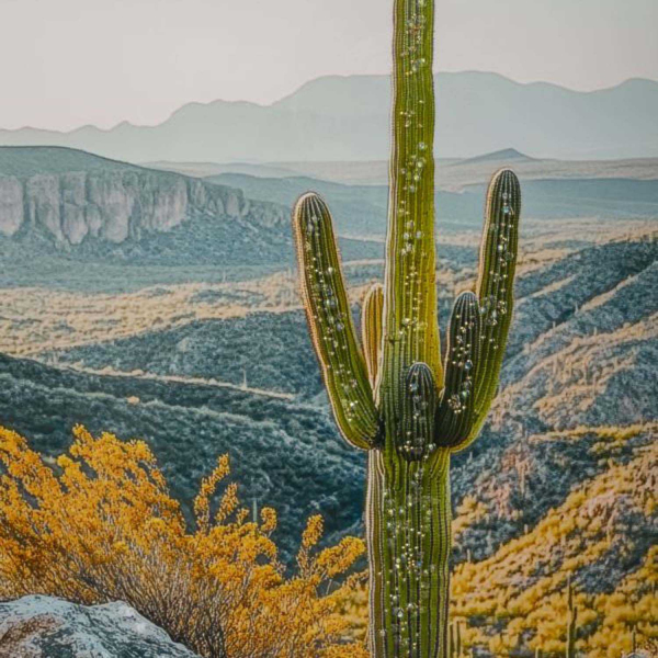 Toile décorative avec cadre Cactus 60 x 4 x 90 cm - 5
