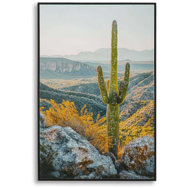 Toile décorative avec cadre Cactus 60 x 4 x 90 cm