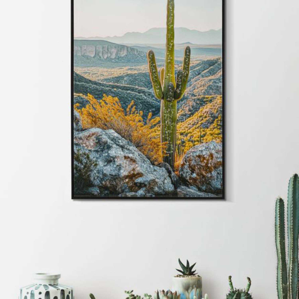 Toile décorative avec cadre Cactus 60 x 4 x 90 cm - MAURO FERRETTI