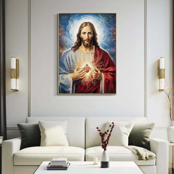 Toile décorative avec cadre Jesus 72 x 4 x 102 cm - MAURO FERRETTI