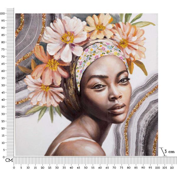 Toile décorative fait main Naomi 100 x 3 x 100 cm - MAU-0293