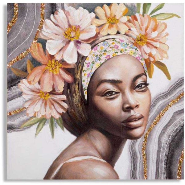 Toile décorative fait main Naomi 100 x 3 x 100 cm