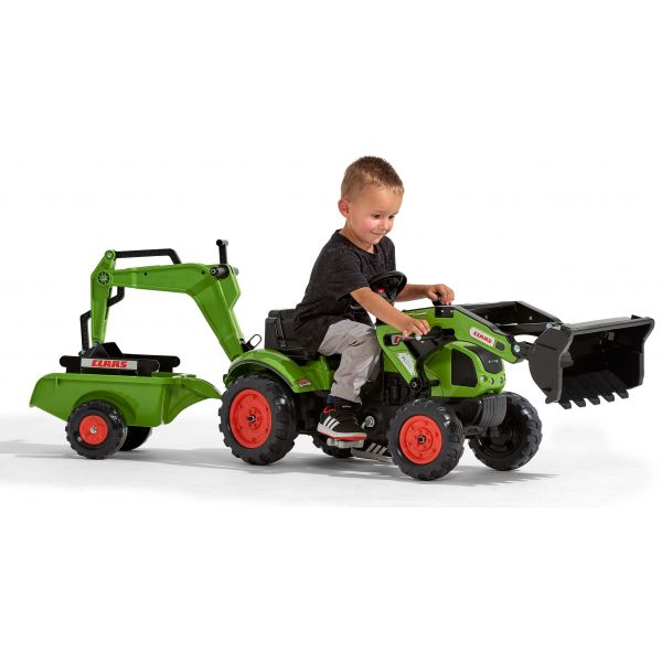 Tractopelle enfant avec excavatrice et remorque Claas - 5