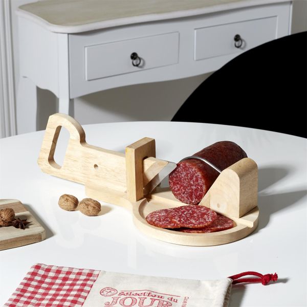 Trancheuse charcuterie ronde en bois - PICK & DRINK