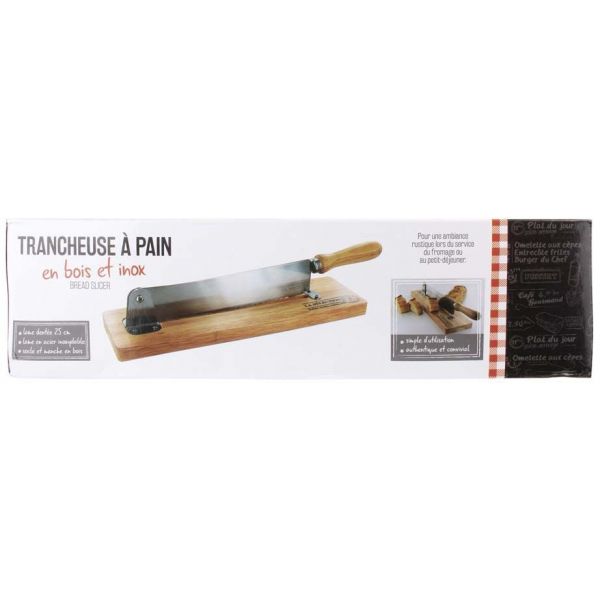 Trancheuse à pain en bois et inox - 16,90