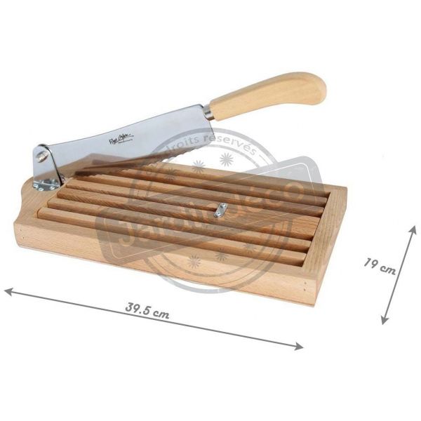 Trancheuse à pain avec ramasse miettes en hêtre huilé - 79,90
