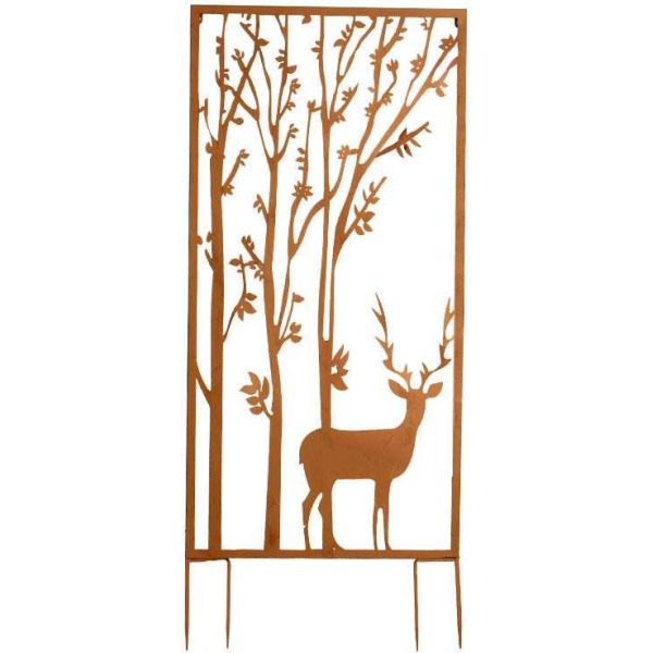 Treilli en fer décoratif Cerf arboré 60 x 10 x 140 cm