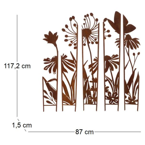 Treillis brise vue en 5 parties Fleurs - ESS-1789