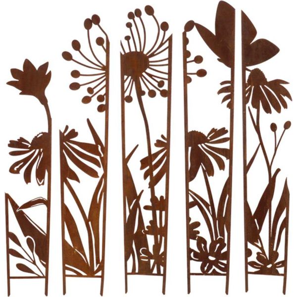 Treillis brise vue en 5 parties Fleurs - 139