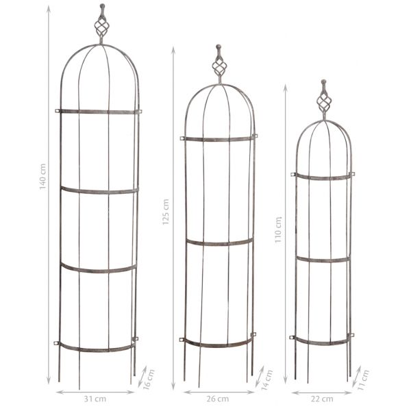 Treillis déco en métal vieilli (Lot de 3) - AUB-1645