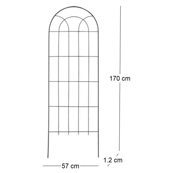 Treillis support pour plantes en acier noir - ESS-1794