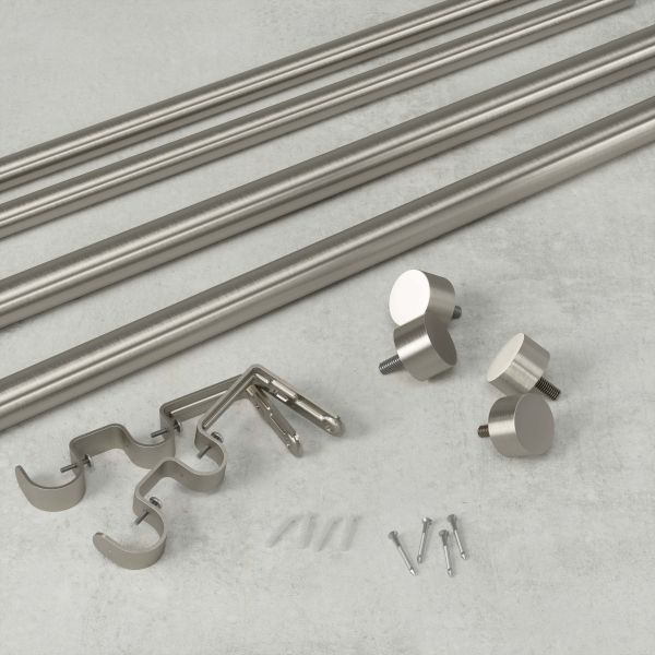 Tringle à rideaux nickel Cappa 305 à 457 cm - 6