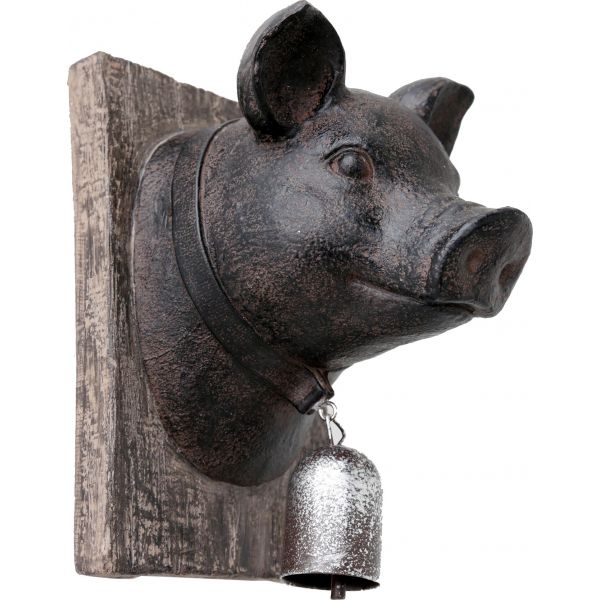 Trophée animal en résine sur plaque 19x15 cm (cochon)