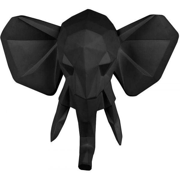 Trophée éléphant en résine mat Origami - PT