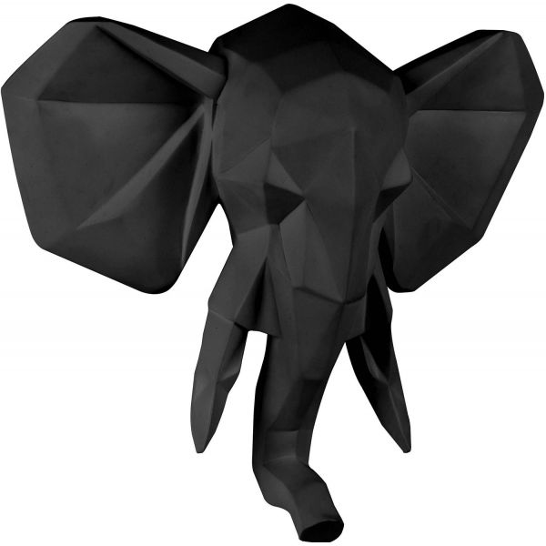 Trophée éléphant en résine mat Origami