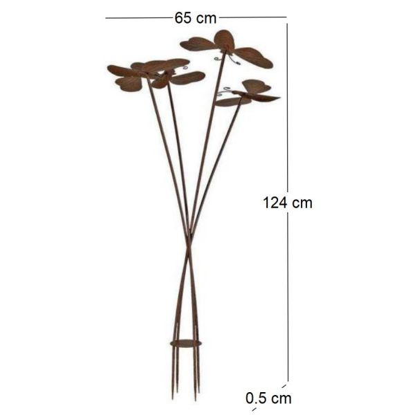 Tuteur à planter en fer abeilles 65 x 12 4cm - LEG-0355