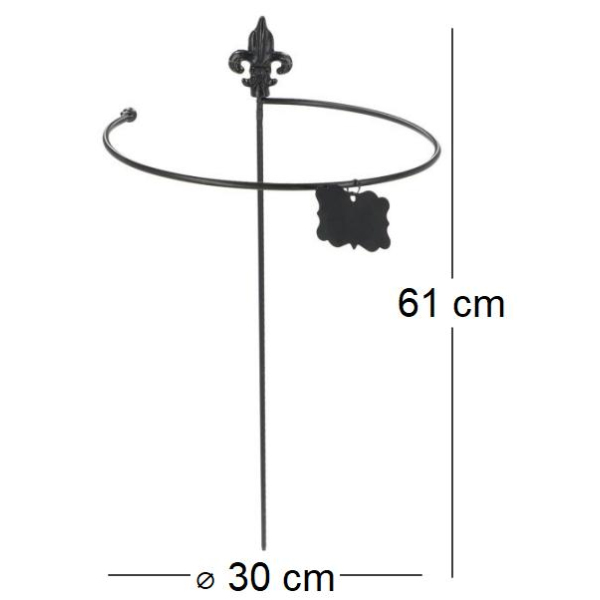 Tuteur à plantes rond en acier fleurs de lys (Lot de 2) - ESS-1453
