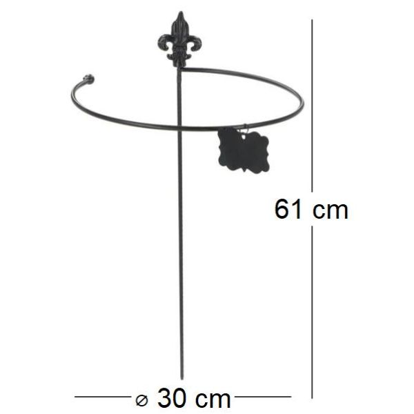 Tuteur à plantes rond en acier fleurs de lys - ESS-1138