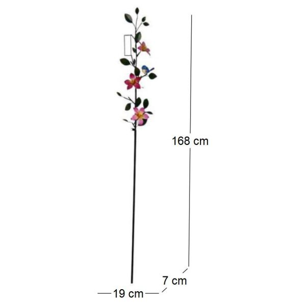 Tuteur pluviomètre fleuri 7 x 19 x 168 cm - LA GRANDE PRAIRIE