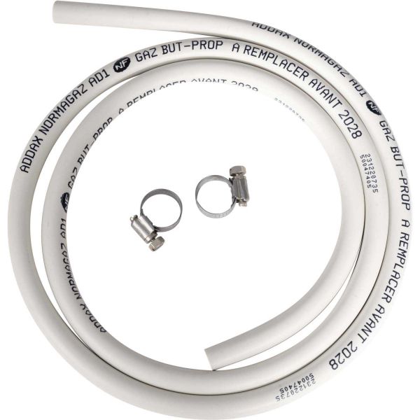 Tuyau gaz souple 6 x 12 mm 1m50 avec 2 colliers