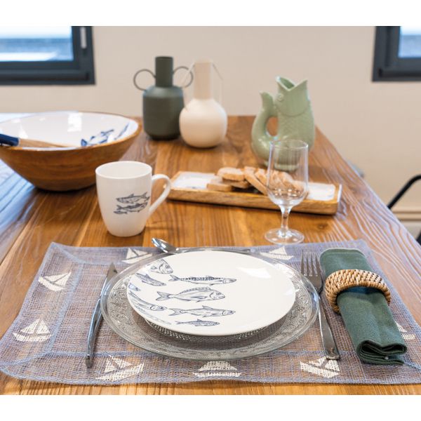 Vaisselle en porcelaine blanche Banc de Poissons - 5