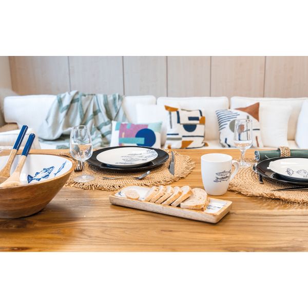 Vaisselle en porcelaine blanche Banc de Poissons - 6