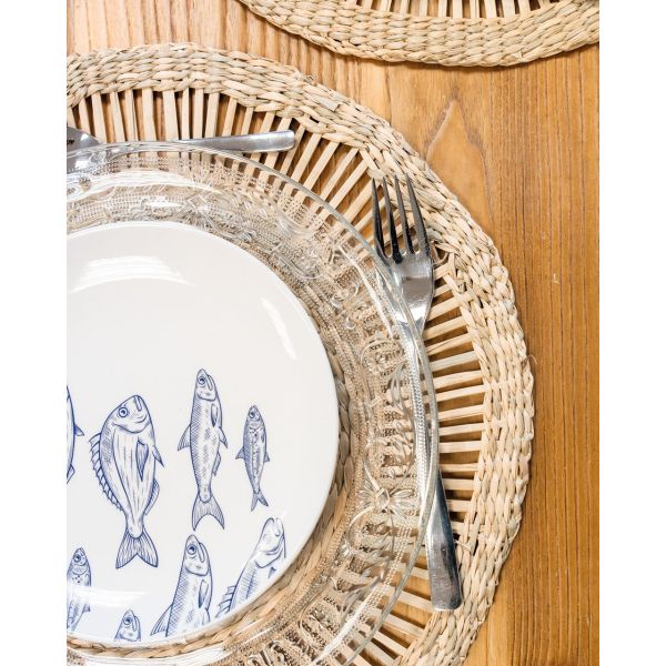 Vaisselle en porcelaine blanche Banc de Poissons - AUB-6831