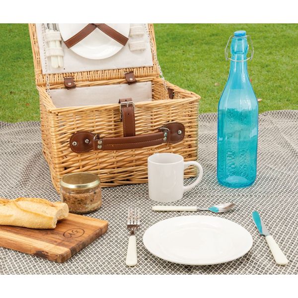 Valise pique-nique en osier naturel 2 couverts - AUBRY GASPARD