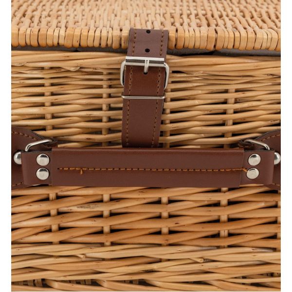 Valise pique-nique en osier naturel 2 couverts - 7