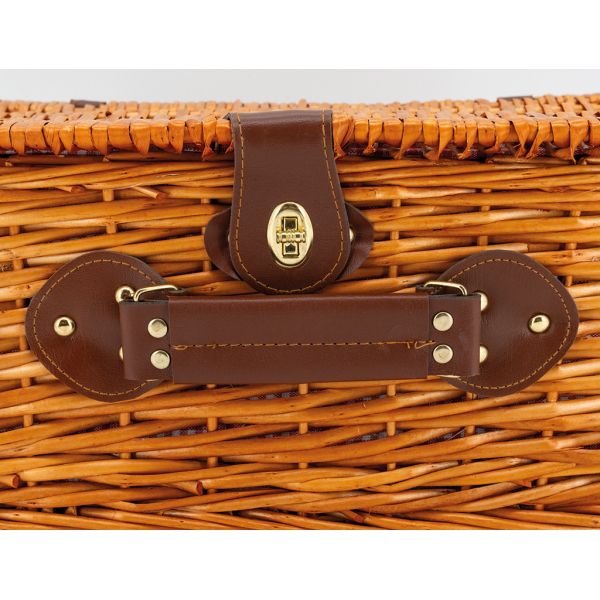 Valise pique-nique en osier teinté miel Campani - 7