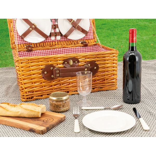 Valise pique-nique en osier teinté miel Campani - AUBRY GASPARD