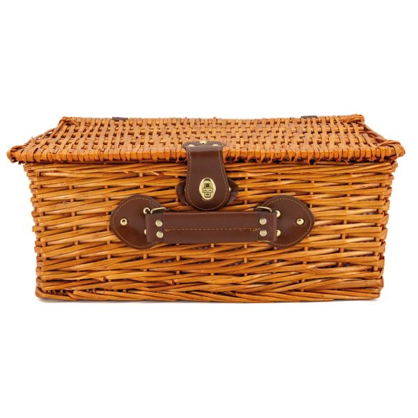Valise pique-nique en osier teinté miel Campani - 6