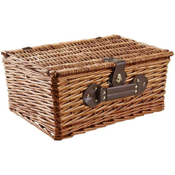 Valise pique-nique en osier teinté miel Campani - 5