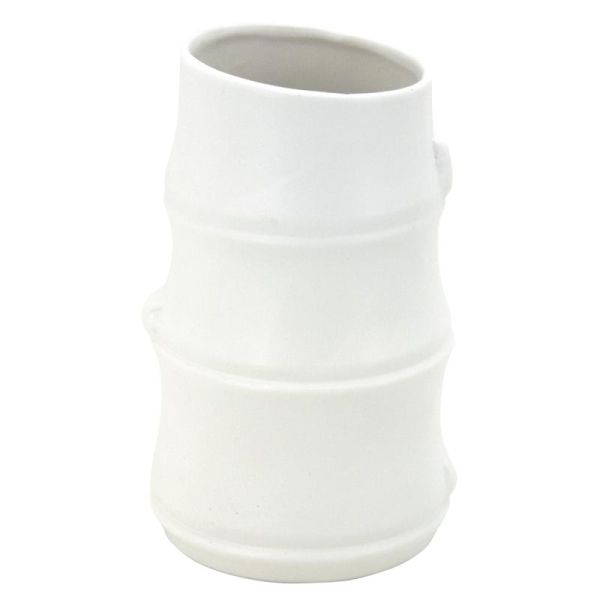 Vase céramique blanc design bambou