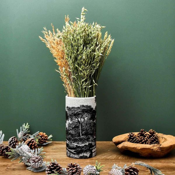 Vase en céramique imprimé 12 x 25 cm Black Forest - THE HOME DECO FACTORY
