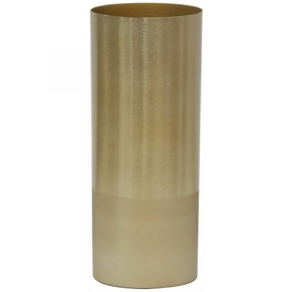 Vase cylindrique en métal doré