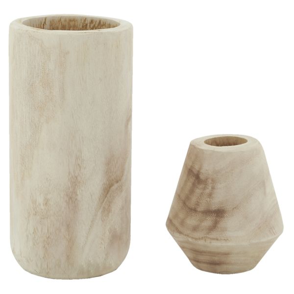 Vase décoratif en bois clair - AUB-5071
