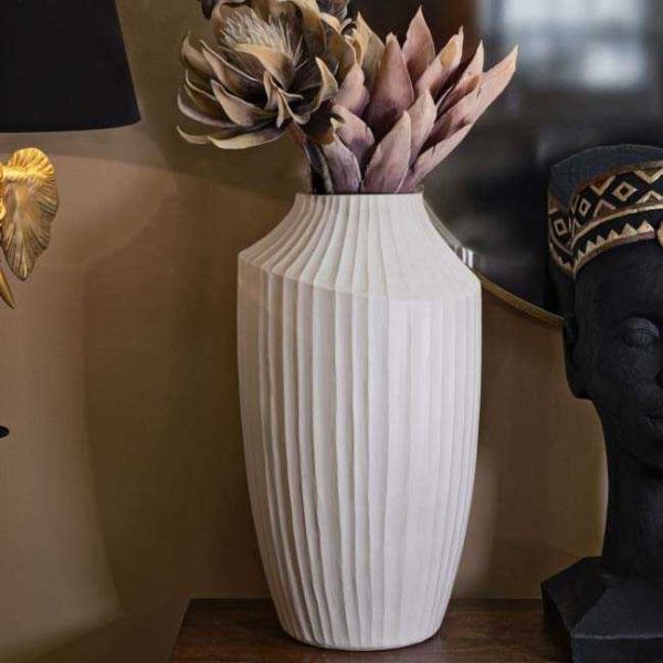 Vase en magnésie Ice  28.5 x 50.5 cm - MAURO FERRETTI