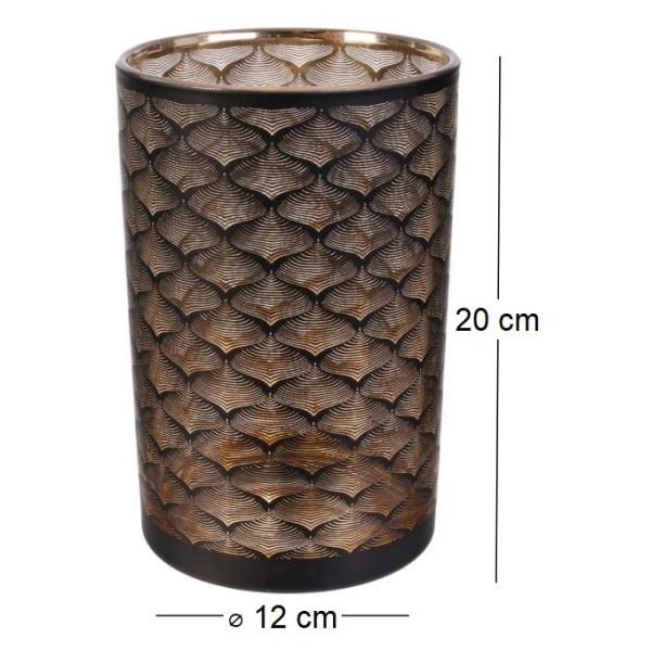 Vase en métal noir et cuivré Aster 20 cm - 5