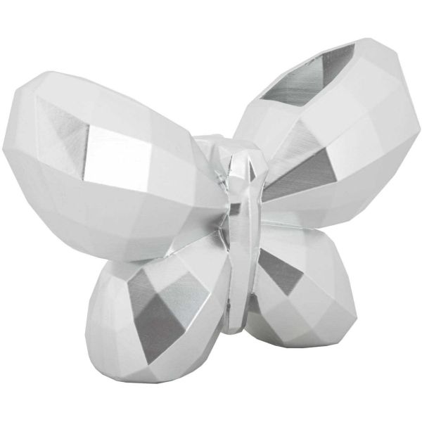 Vase en polyrésine argenté Butterfly 22.5 x 8 x 15 cm