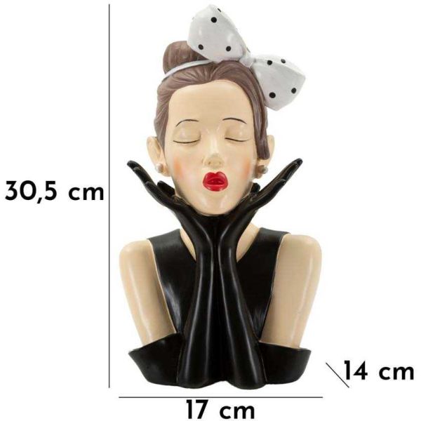 Vase en polyrésine femme Hollywood 17 x 14 x 30.5 cm - MAU-0587