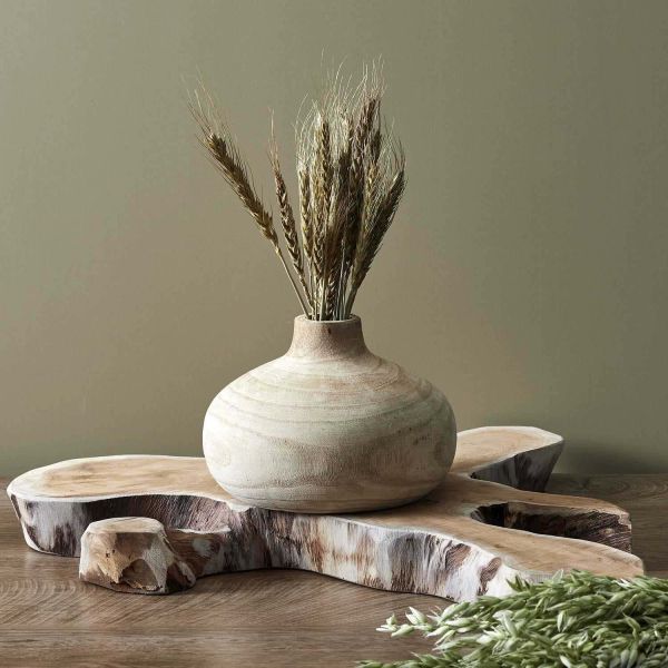 Vase rond en bois de bancoulier - THE HOME DECO FACTORY