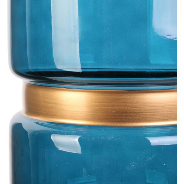 Vase en verre avec cerclage doré 20.5 cm - 18,90