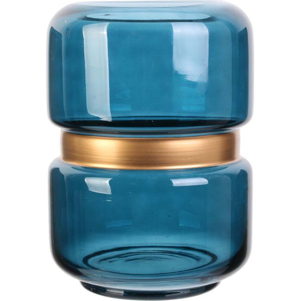 Vase en verre avec cerclage doré 20.5 cm - CMP-3177